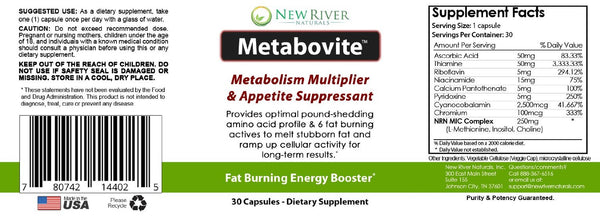 Metabovite - Lipotropic Fat Burner and Weight Loss Supplement